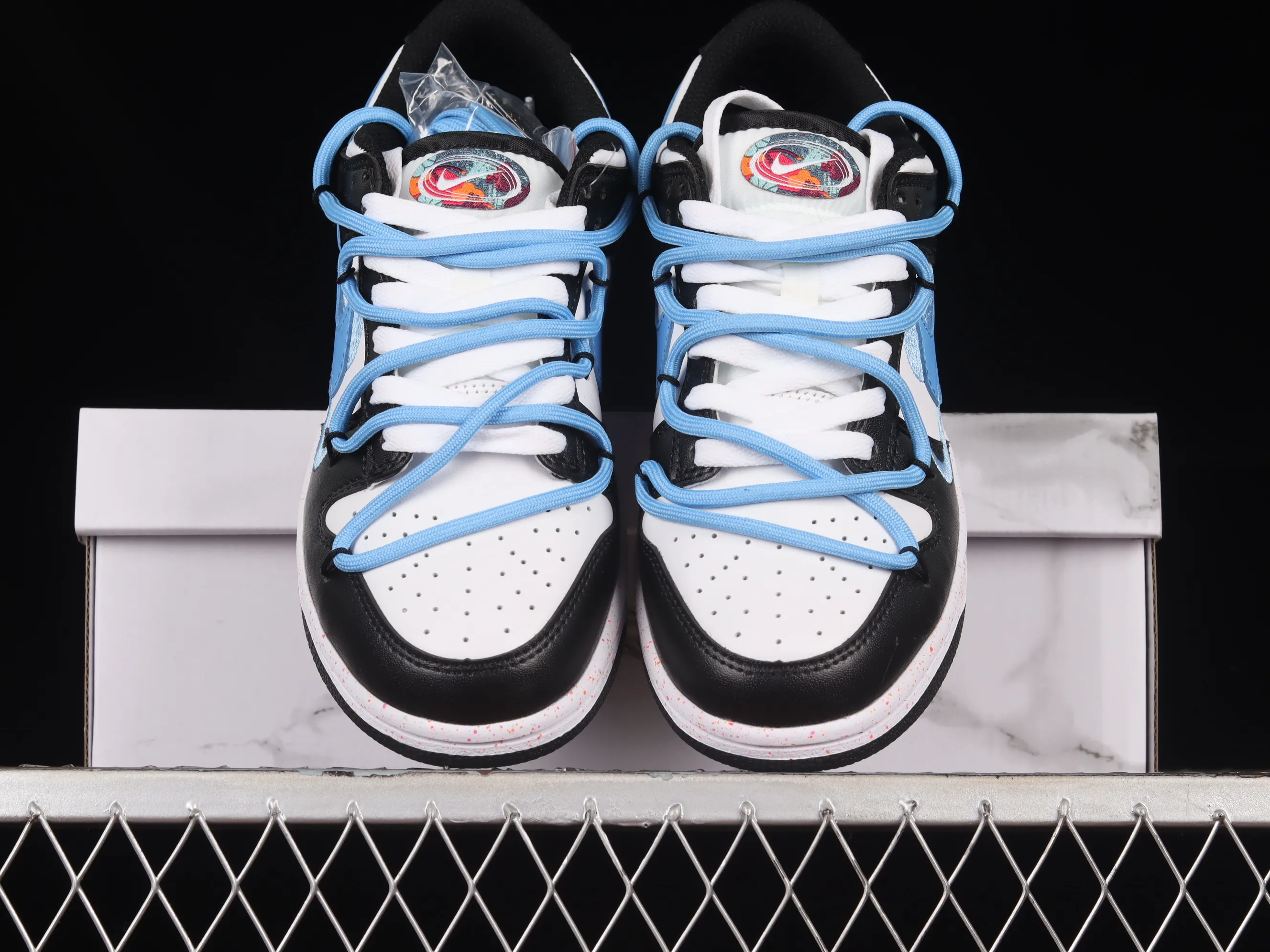 All Categories Nk SB Dunk Series Nk SB Dunk Low Low-top Sneakers Nk Dunk Low "Multi Color" Vibrant Three Hooks Sea Salt Blue Customized Deconstructed Strap Casual Sneakers FD4623-131